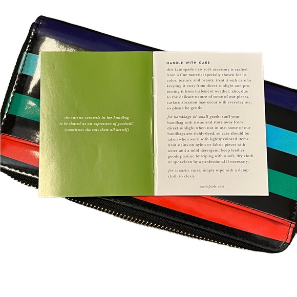 Kate Spade Neda Daycation Multi Party Stripe Zip Around Wallet - Picture 7 of 11